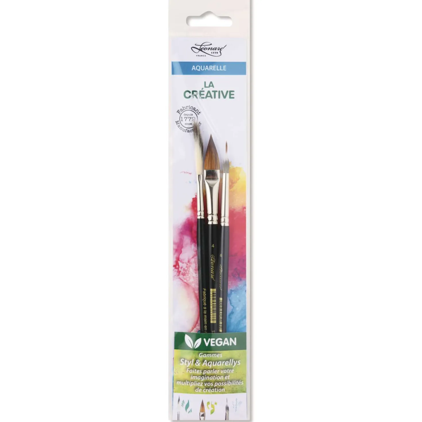 Léonard Pinselset Serie Vegan, Aquarellpinsel