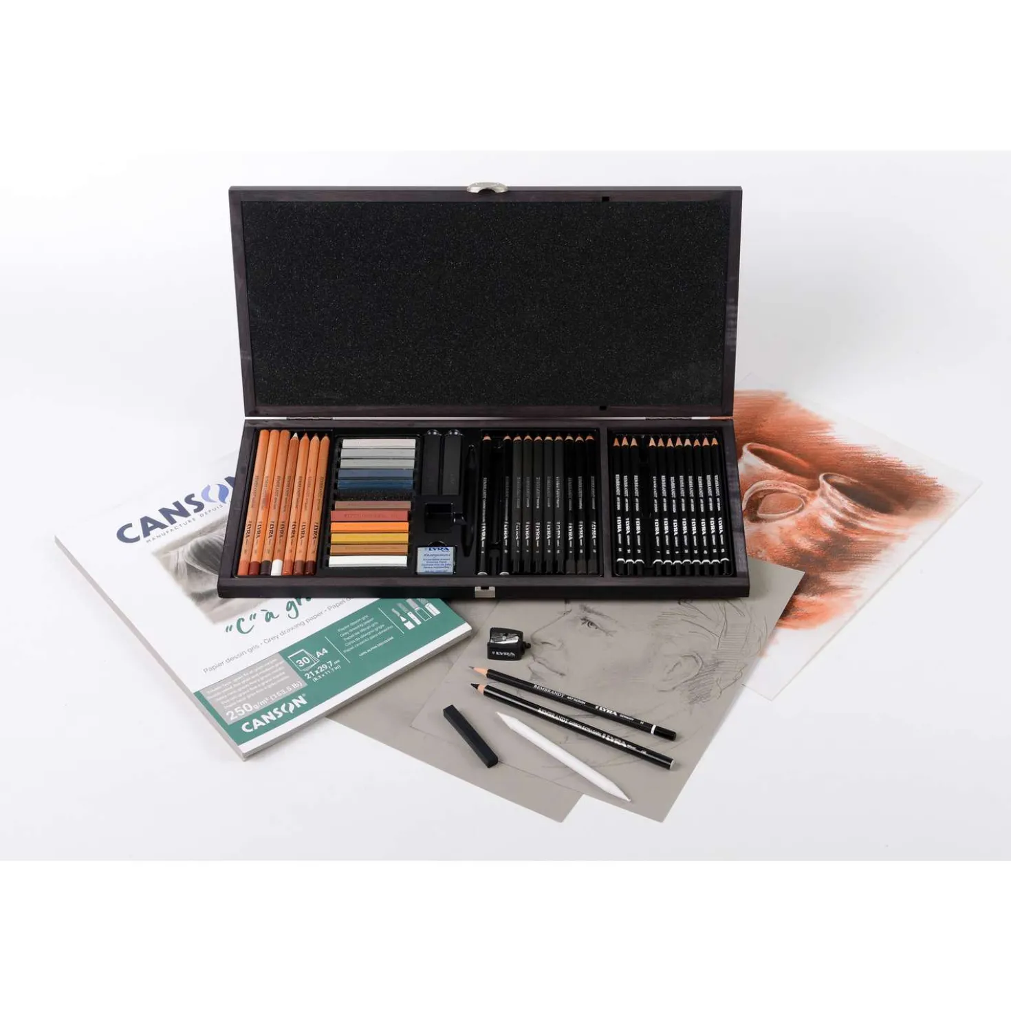 LYRA REMBRANDT® Monochrom Zeichenkoffer, 47-teilig