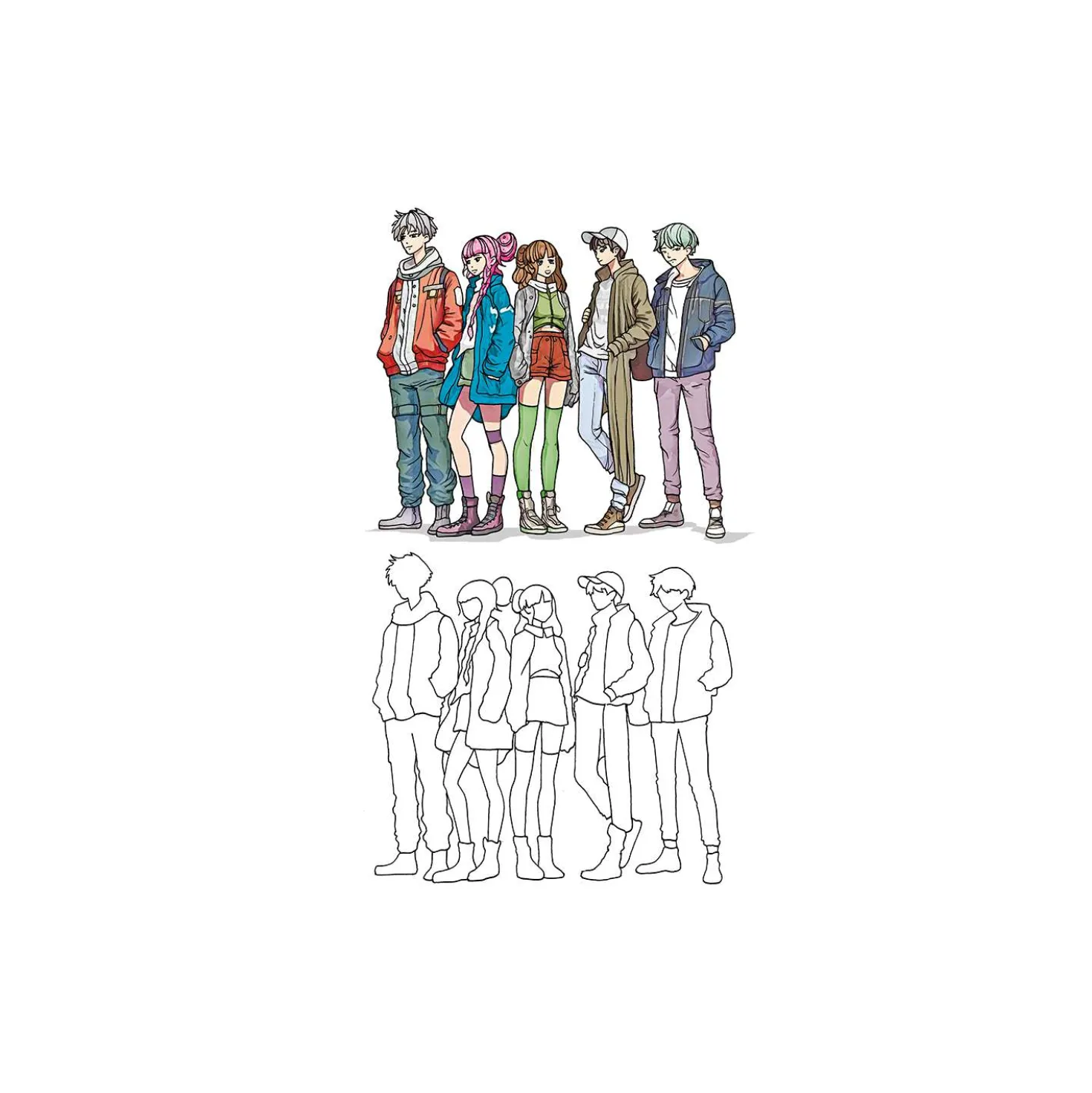 1000 Manga Motive zeichnen