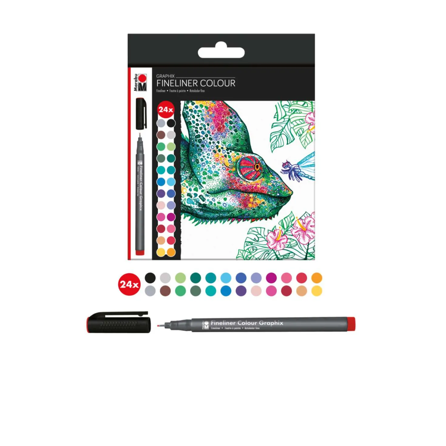 Marabu Colour Graphix Fineliner - 24er Set ''HYPNOTIZE''