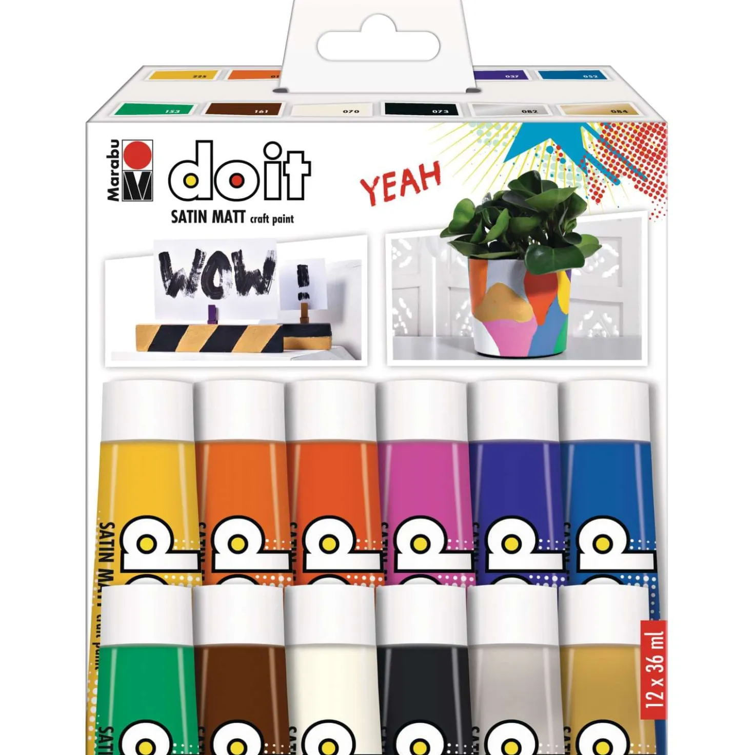 Marabu do it SATIN MATT craft Paint Acrylfarben-Sets, 36-ml-Tuben