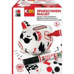 Marabu KiDS Porcelain & Glas Sparschwein-Malset