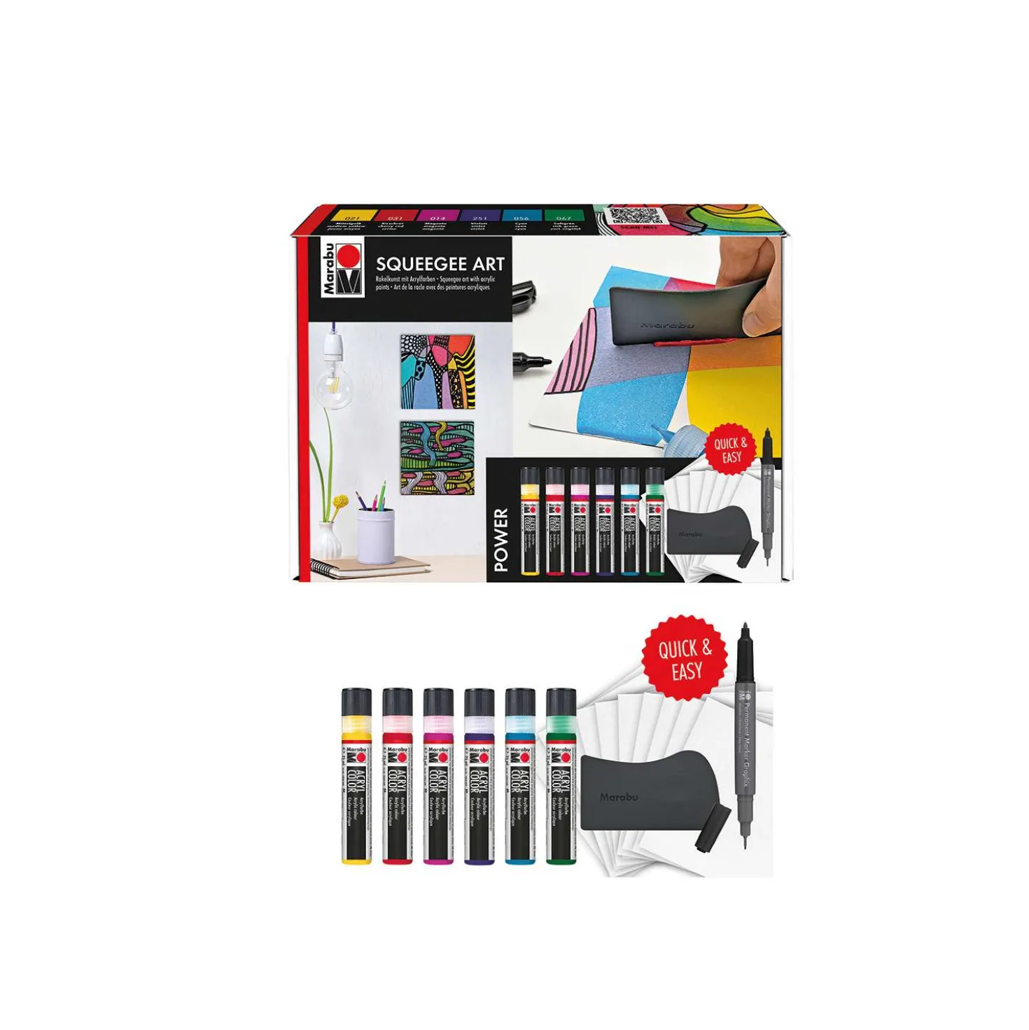 Marabu SQUEEGEE ART Acrylfarben-Set