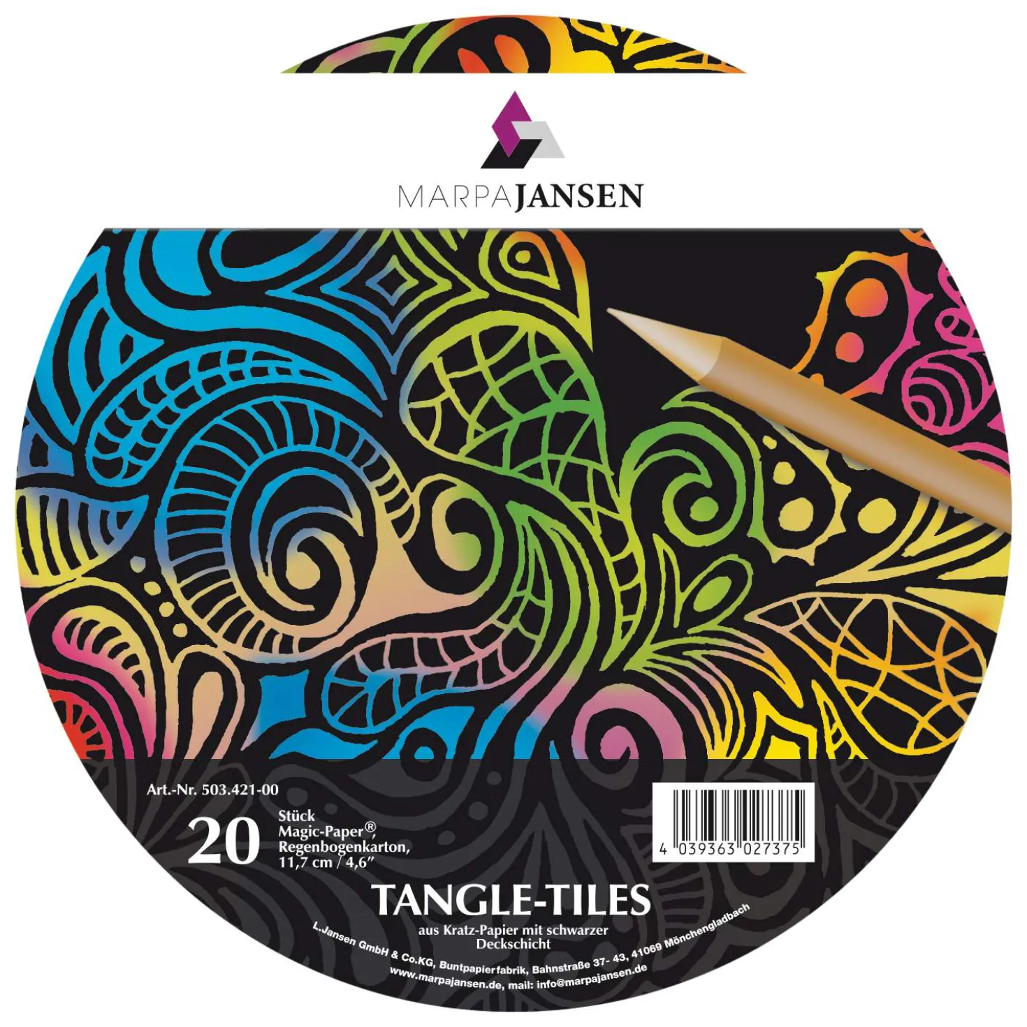 MARPA JANSEN Magic Paper® Tangle Tiles, Regenbogen