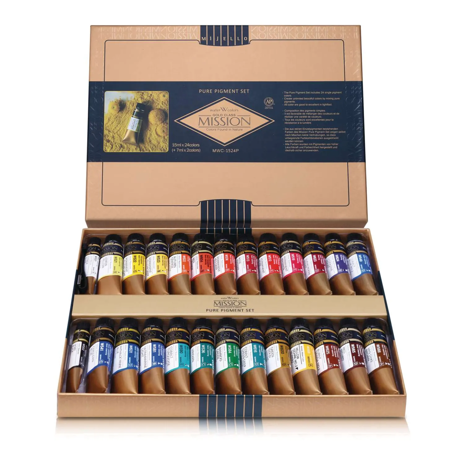 MIJELLO MISSION Gold Aquarellfarben-Set, pure Pigmente