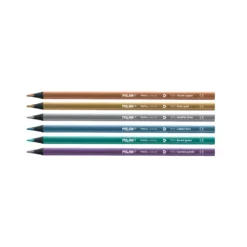 MILAN® Farbstifte aus schwarz gefärbtem Lindenholz, 6er-Sets