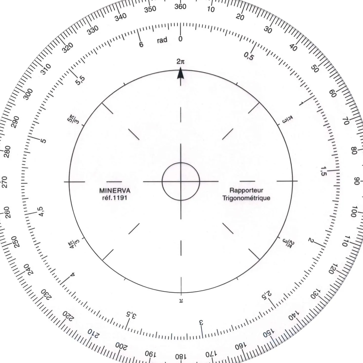 MINERVA Trigonometrie Kreis-Winkelmesser