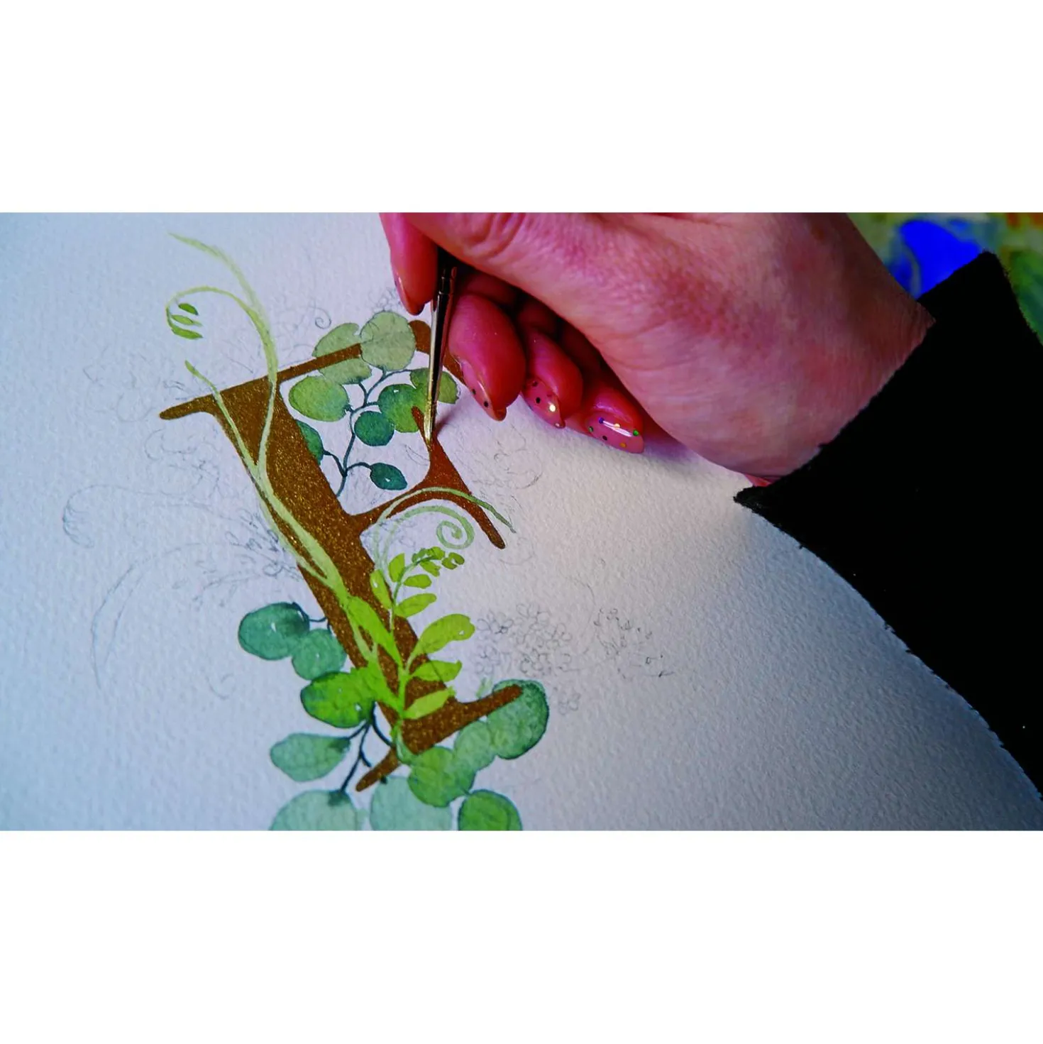 Monogramme in Aquarell