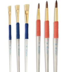 O'color Synthetikpinsel, gummierte Griffzone, 36er-Set