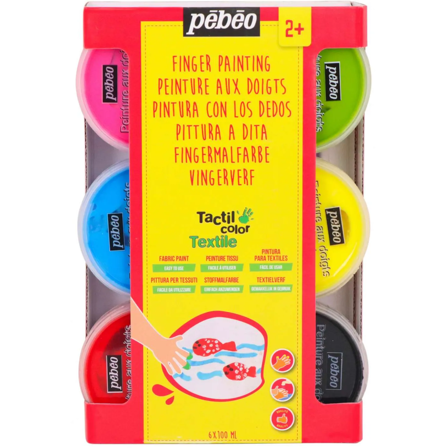 pébéo Tactilcolor Fingermalfarbe Set für Textilien