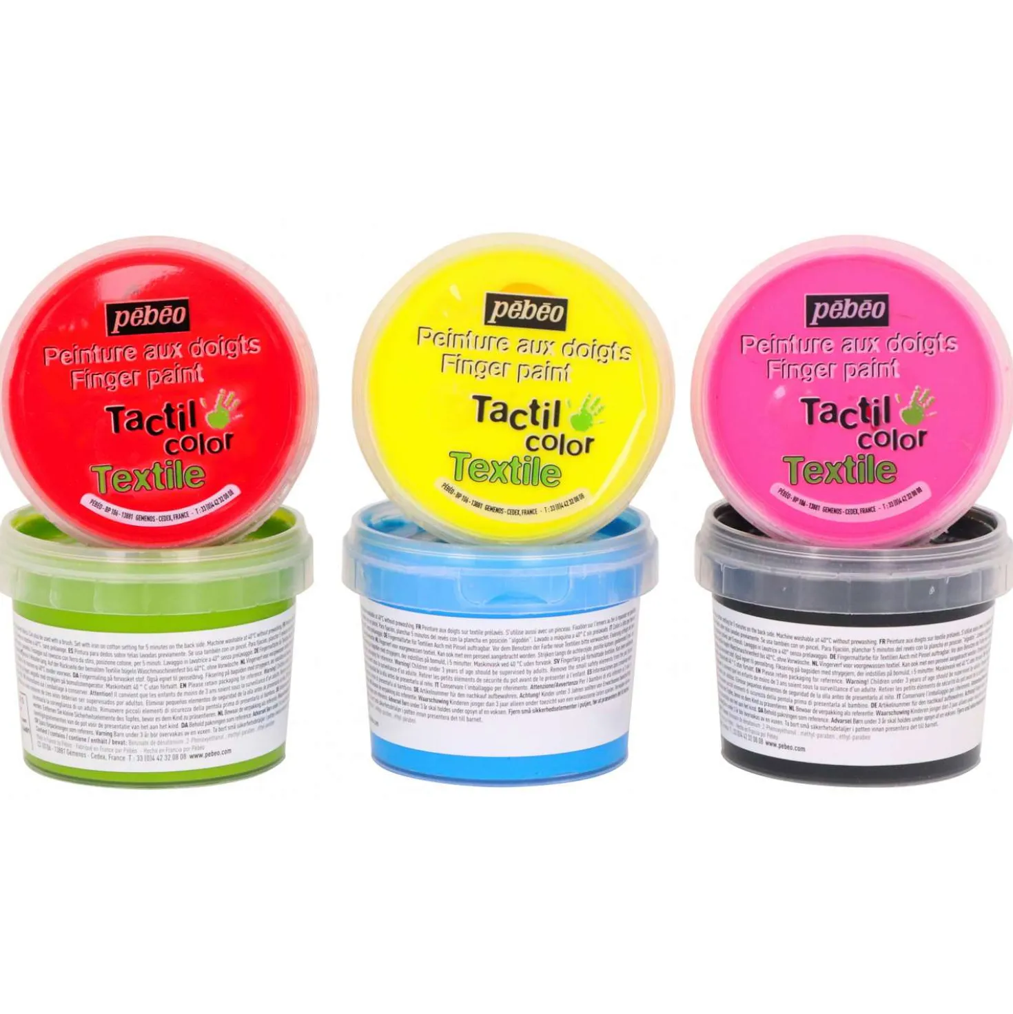 pébéo Tactilcolor Fingermalfarbe Set für Textilien