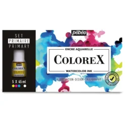 pébéo Colorex Aquarelltusche Primärfarben-Set