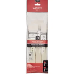 pébéo 3er-Set Gesso und Lack-Spalterpinsel, weiße Synthetikfaser