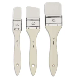 pébéo 3er-Set Gesso und Lack-Spalterpinsel, weiße Synthetikfaser