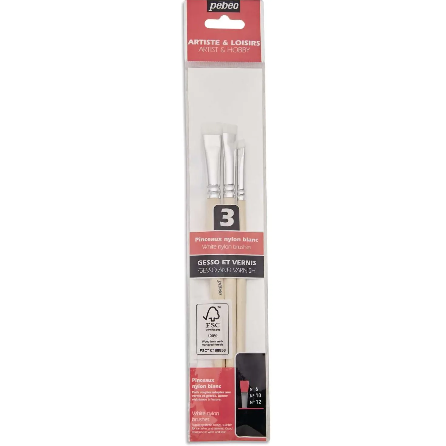 pébéo White Nylon Leimpinsel-Set