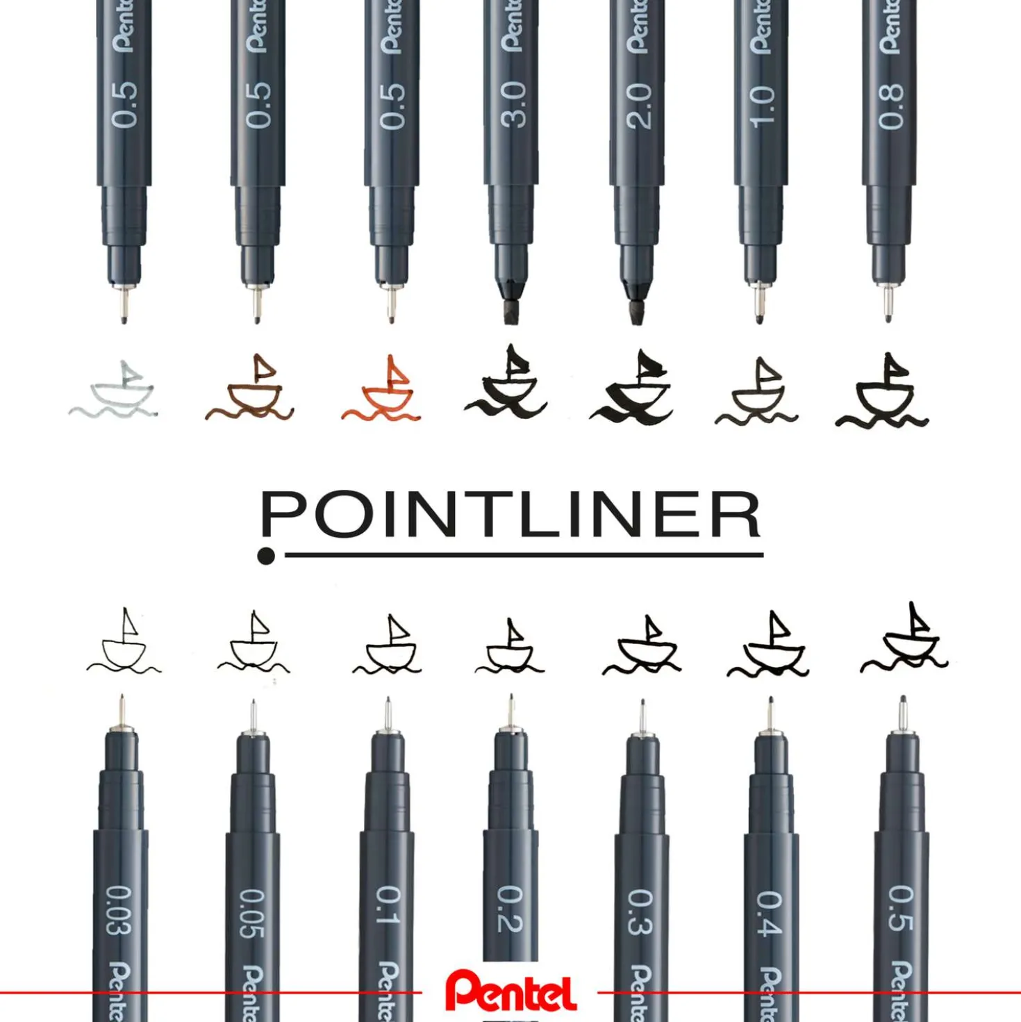 Pentel® POINTLINER Fineliner