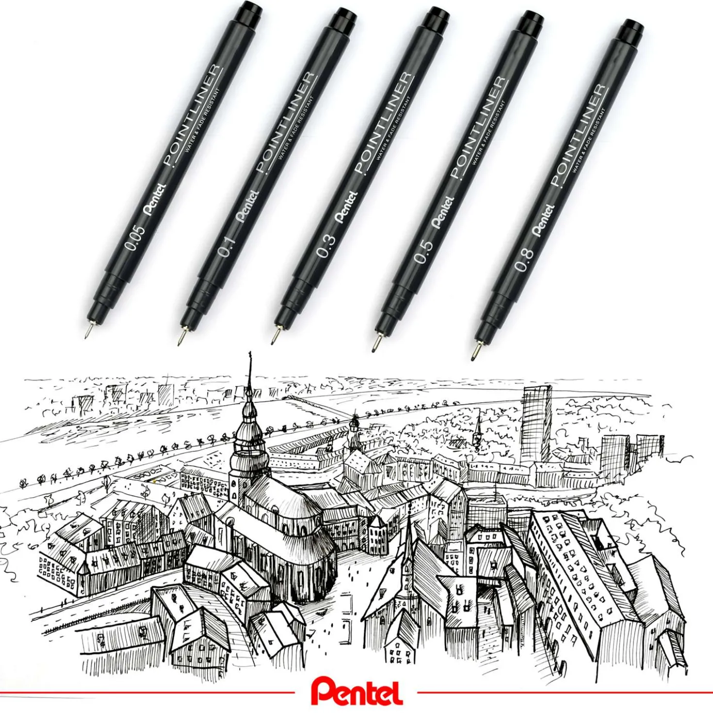Pentel® POINTLINER Fineliner