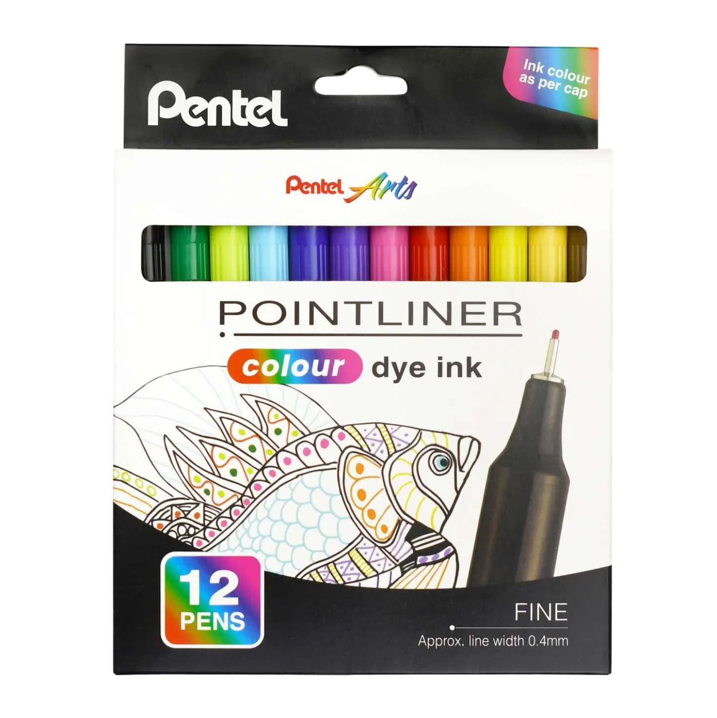 Pentel® Pointliner S40 Fineliner Colour Dye Ink Sets, 0,4 mm