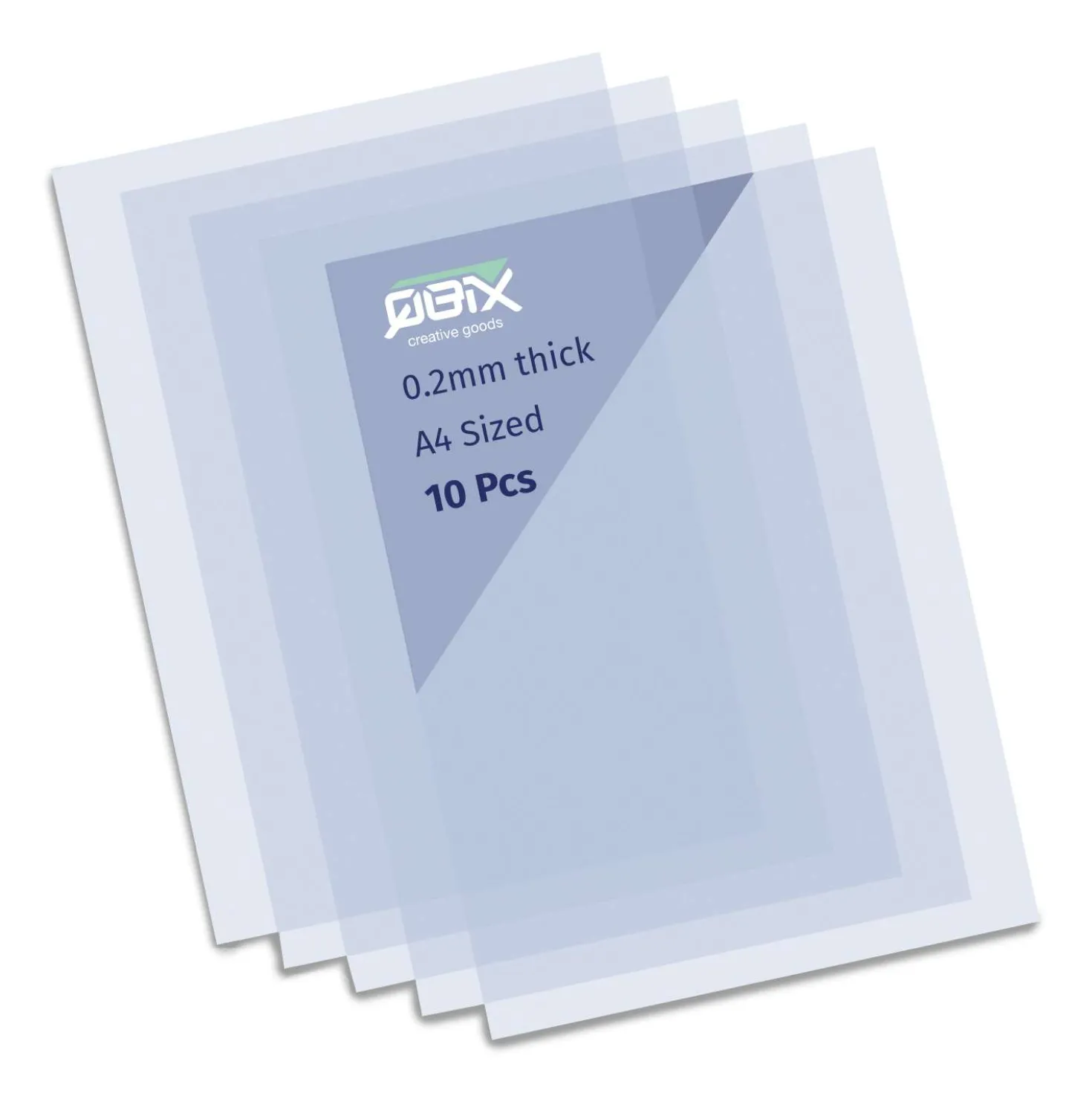 Qbix Mylar® Schablonen-Polyesterfolie, 10er-Pack