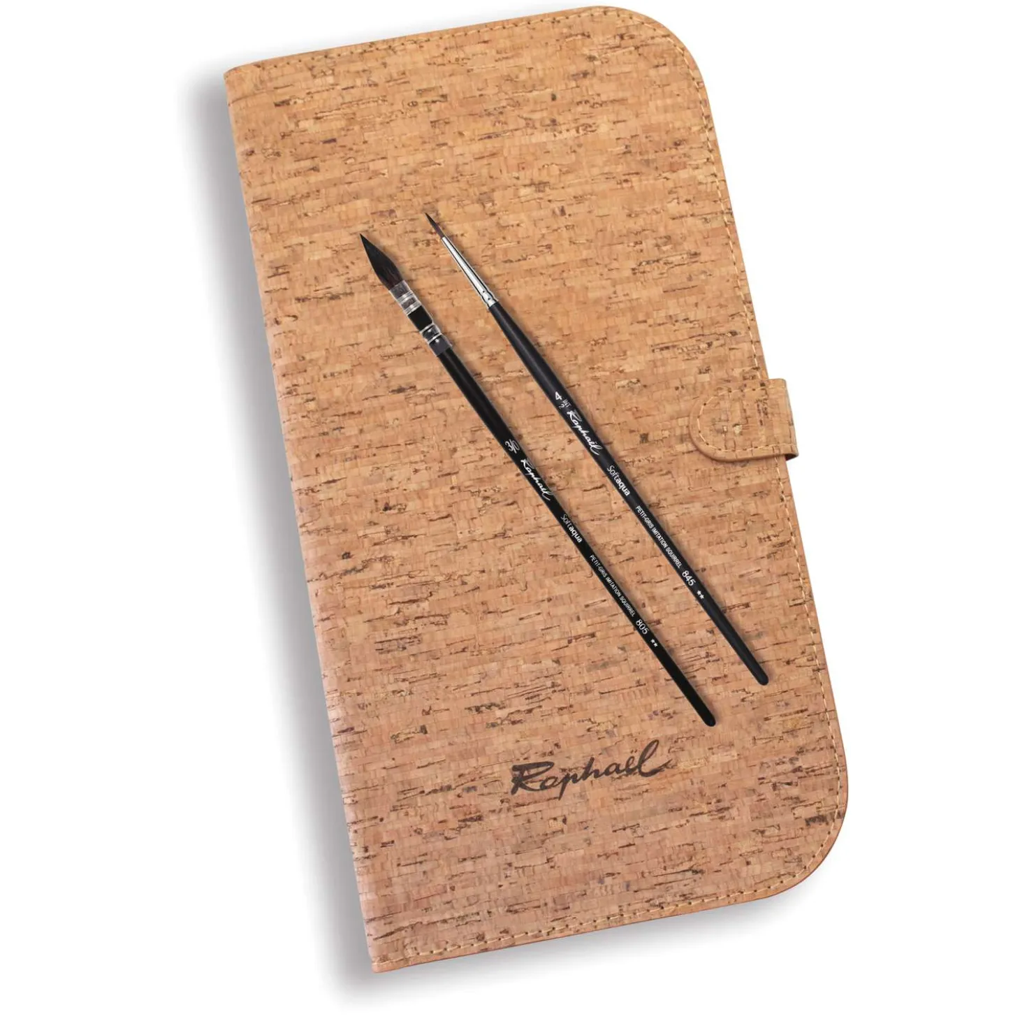Raphaël® Kolinsky-Imitation Aquarellpinsel 2er-Set Softaqua, im Kork-Etui