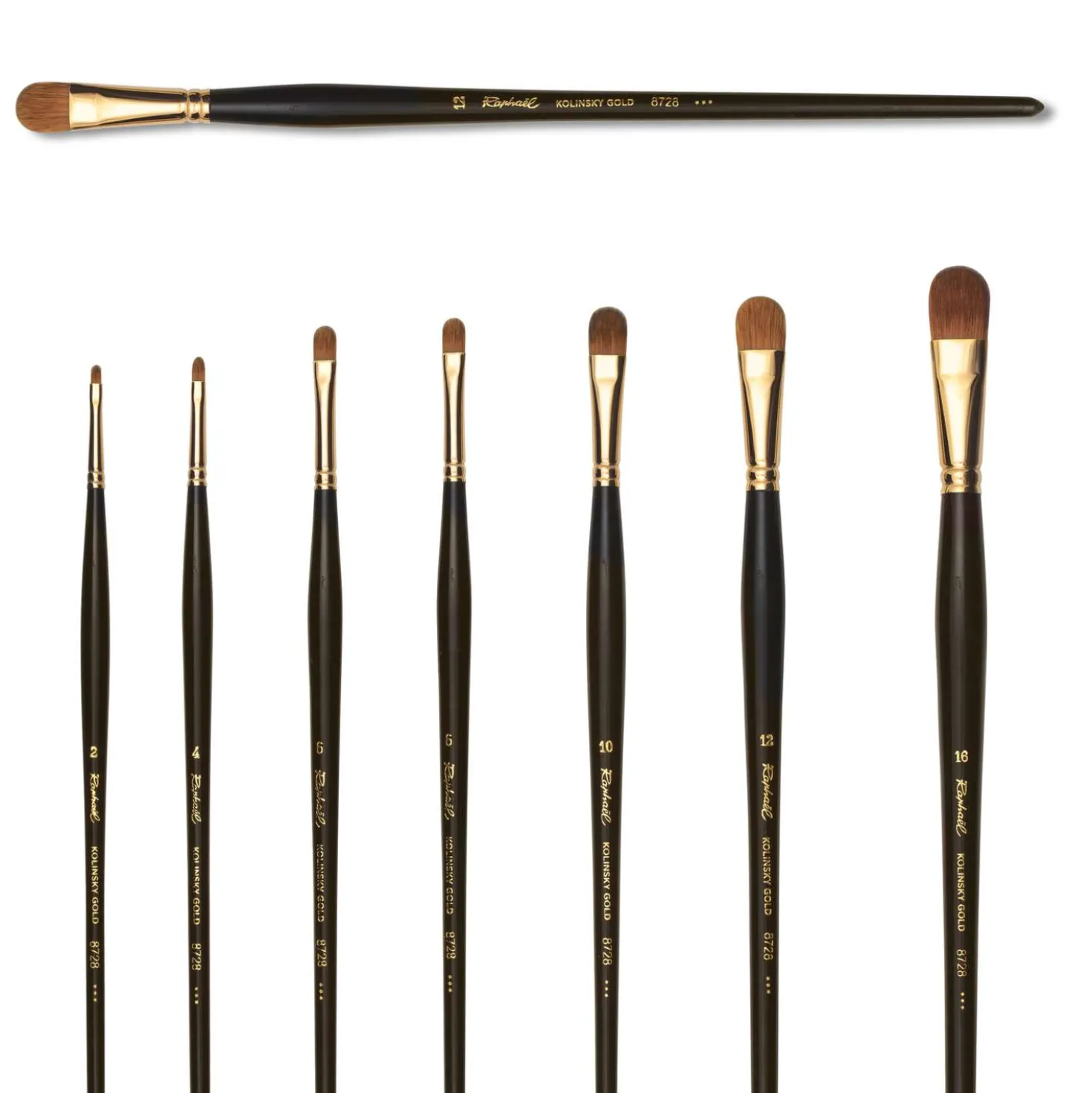 Raphaël® Serie 8728 Kolinsky Gold Katzenzungenfacon