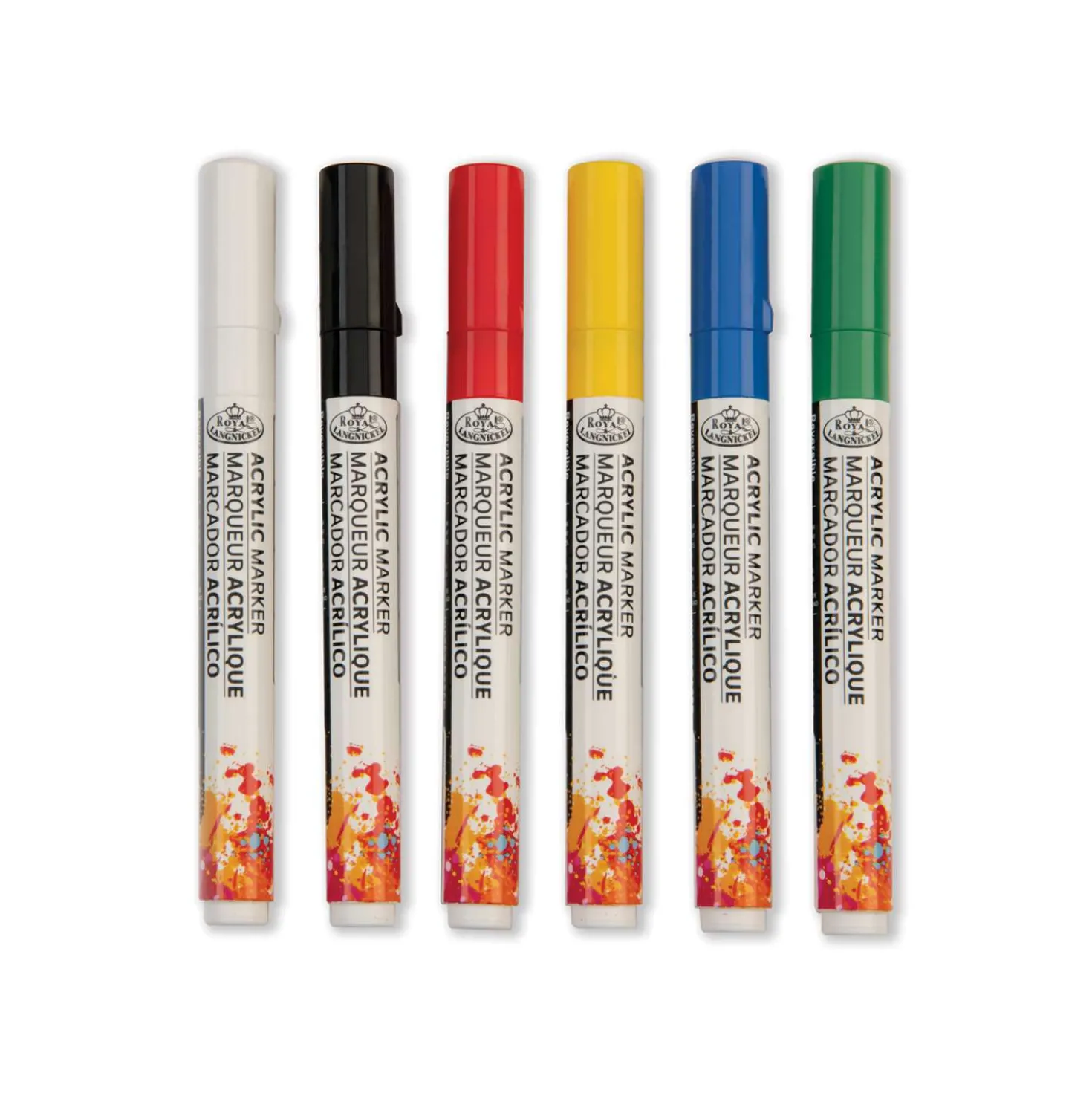 Royal & Langnickel® ACRYLIC MARKER – 6er-Sets, Reversible Tip