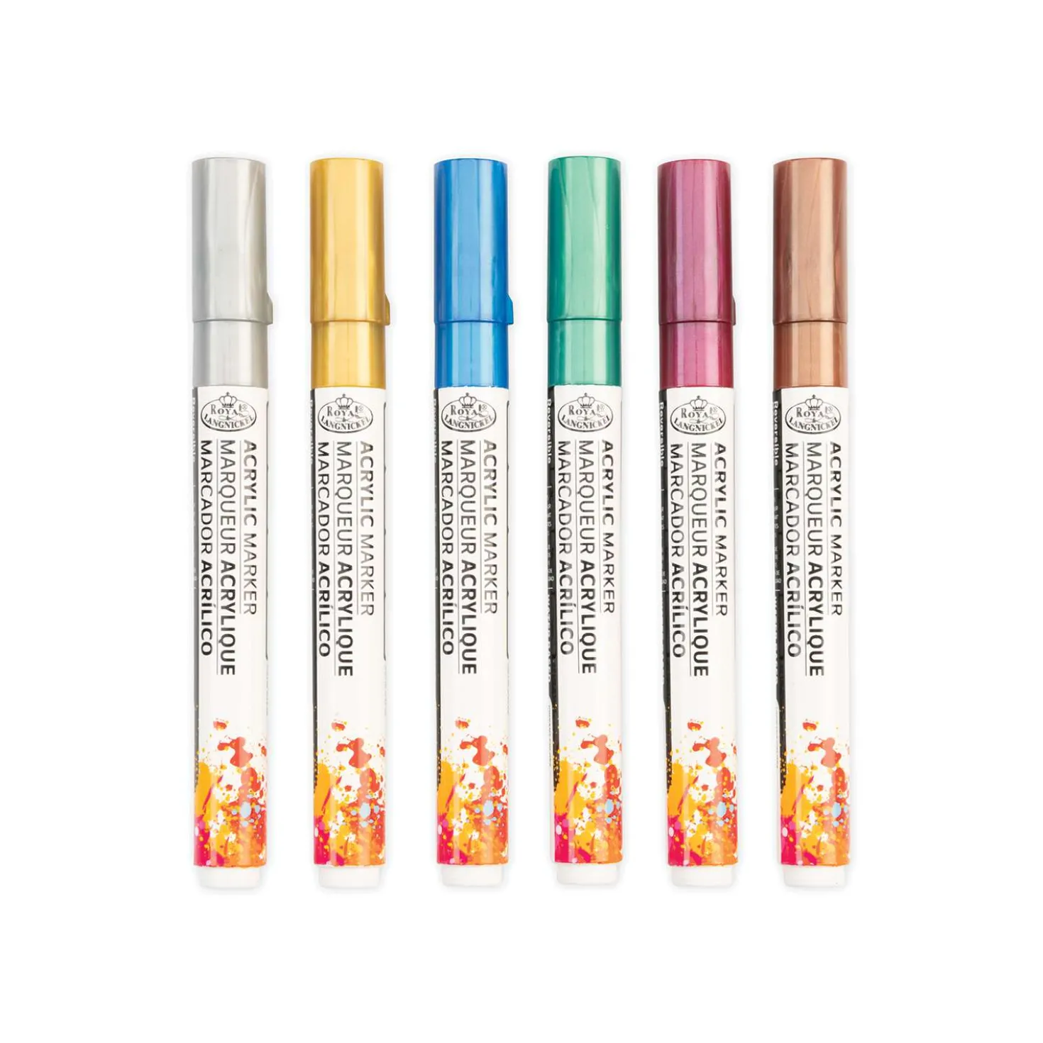 Royal & Langnickel® ACRYLIC MARKER – 6er-Sets, Reversible Tip