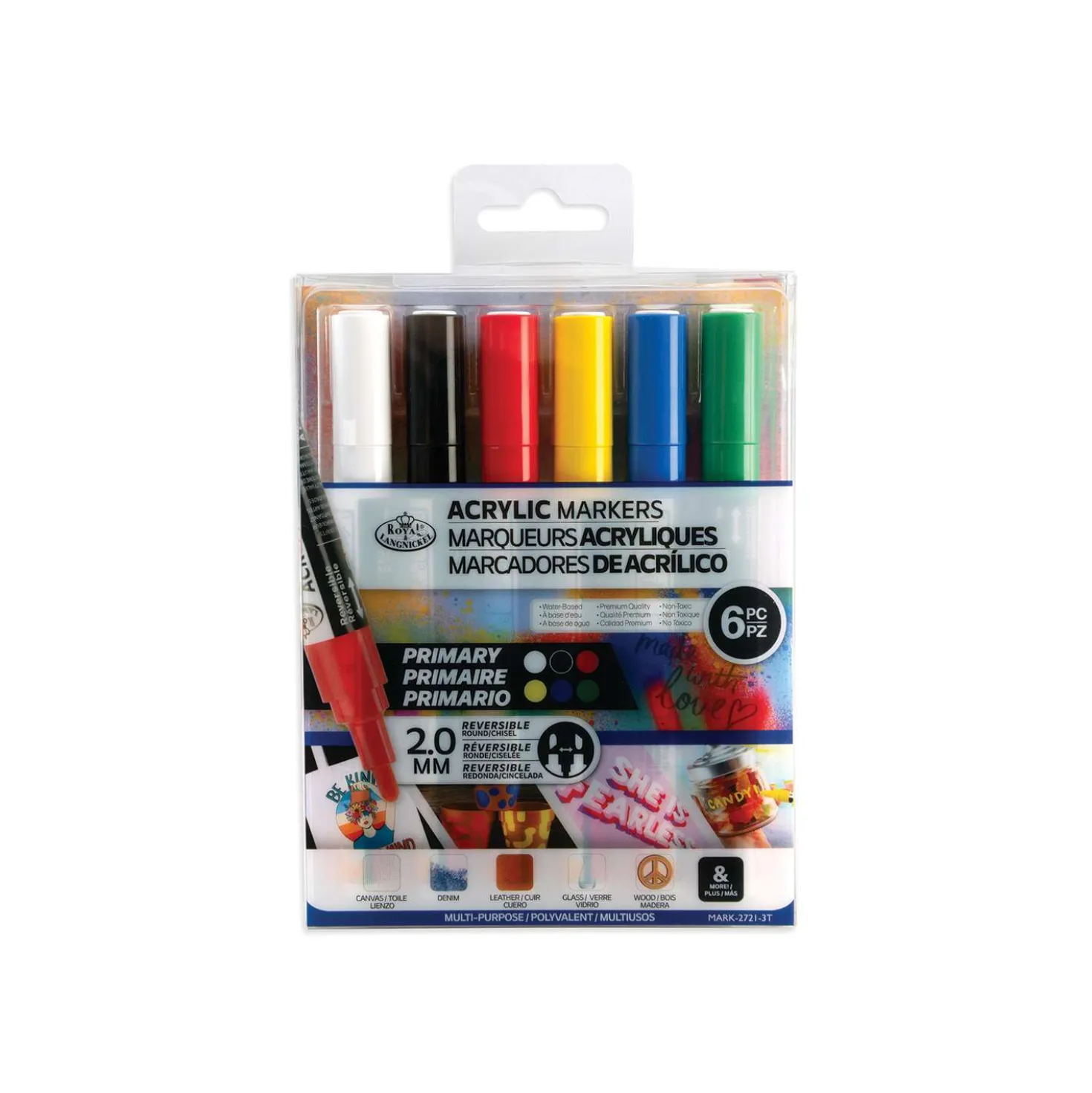 Royal & Langnickel® ACRYLIC MARKER – 6er-Sets, Reversible Tip