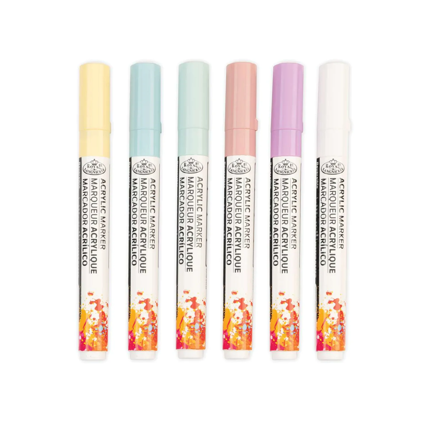 Royal & Langnickel® ACRYLIC MARKER – 6er-Sets, Reversible Tip