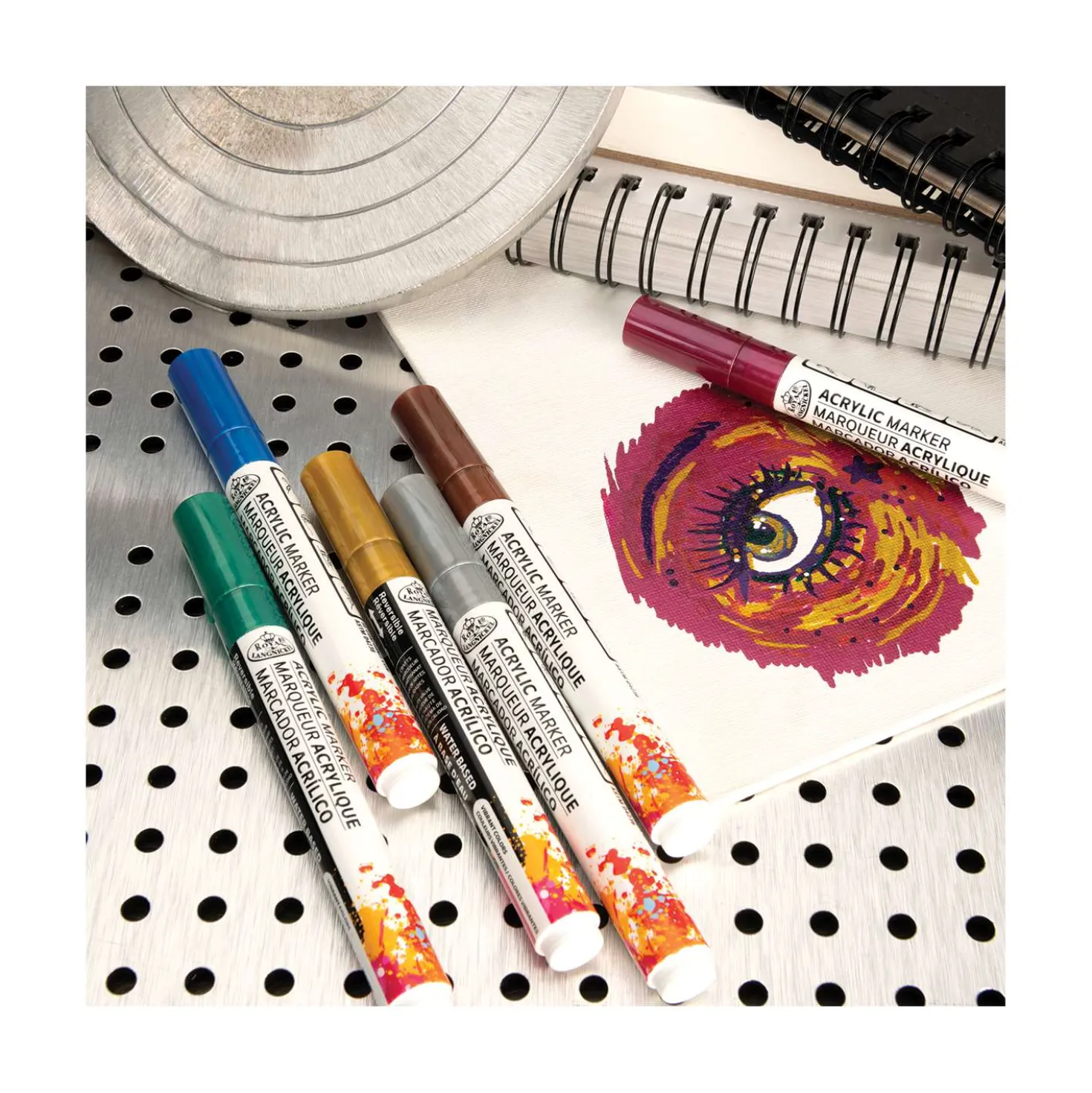 Royal & Langnickel® ACRYLIC MARKER – 6er-Sets, Reversible Tip