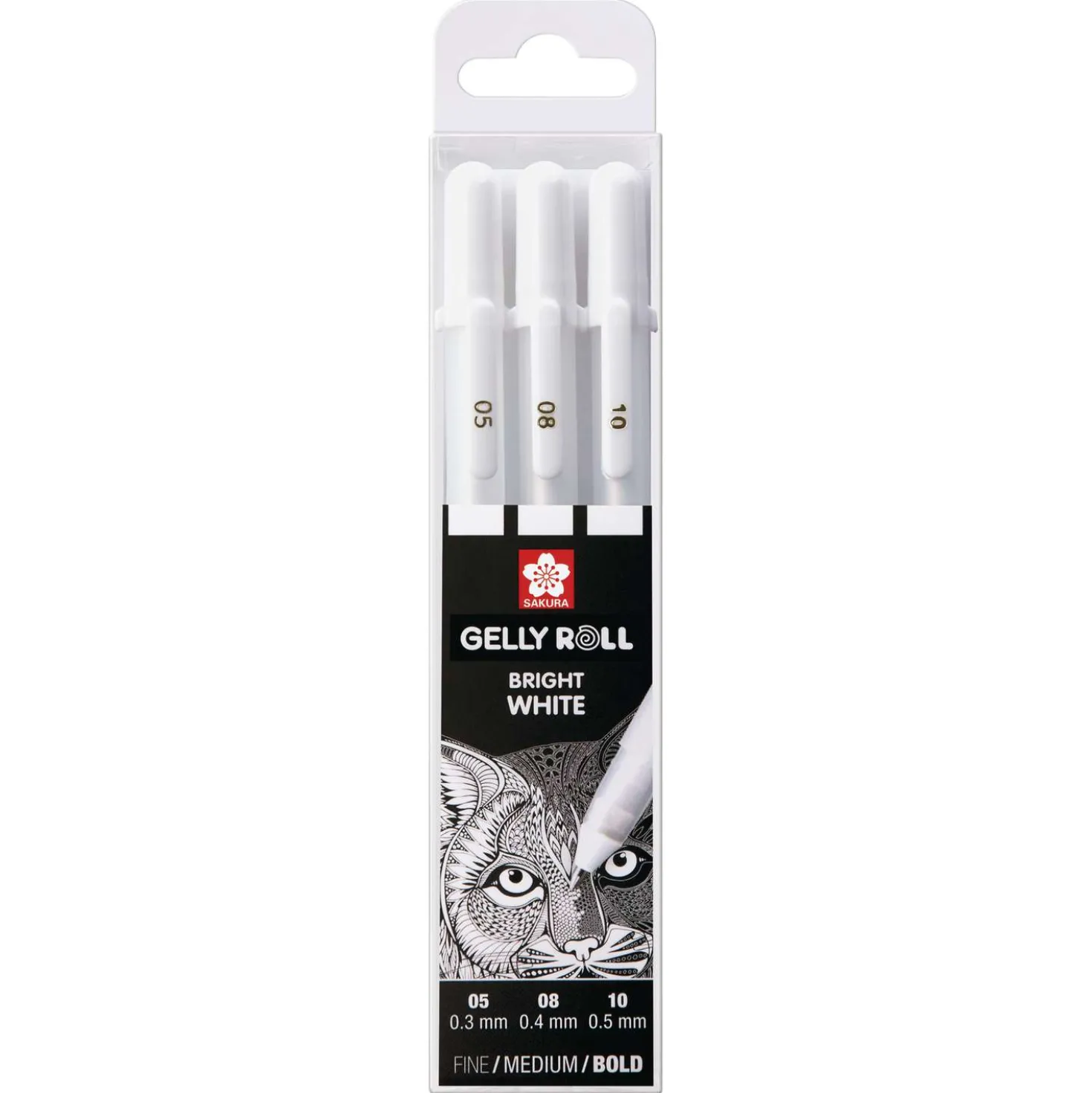 SAKURA® Gelly Roll Basic-3er-Set, Hellweiß