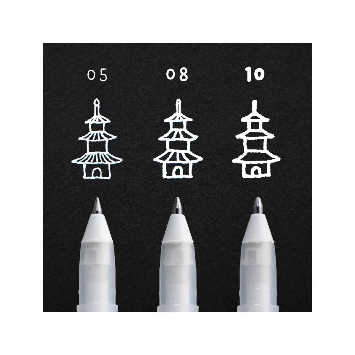 SAKURA® Gelly Roll Basic-3er-Set, Hellweiß