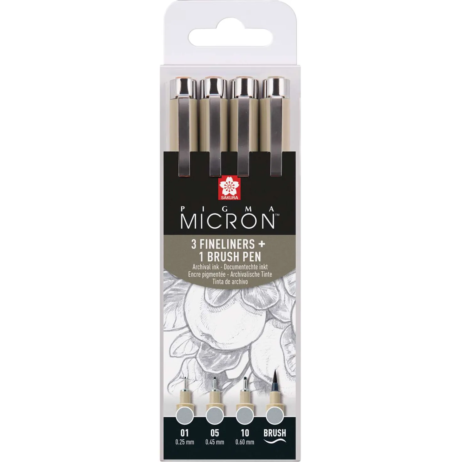 SAKURA® Pigma Micron™ Fineliner-Sets, Grautöne