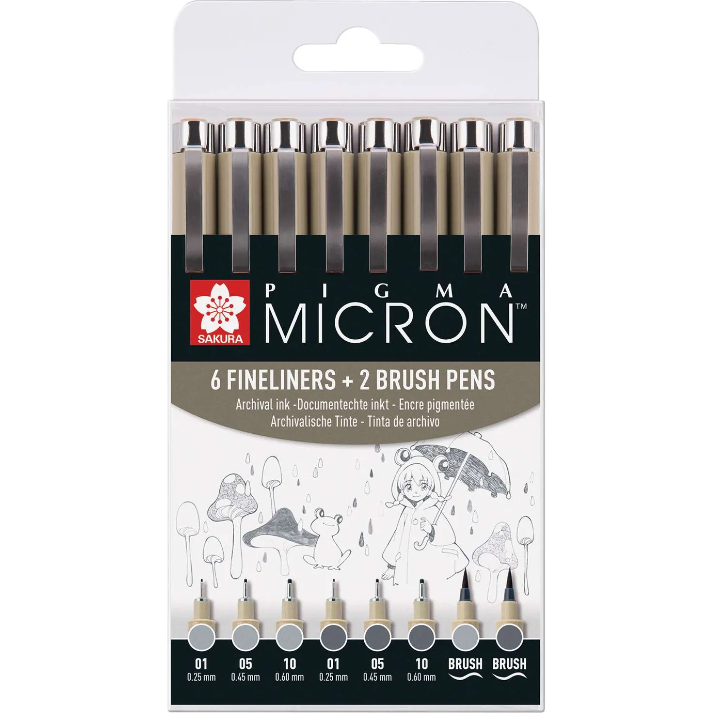 SAKURA® Pigma Micron™ Fineliner-Sets, Grautöne
