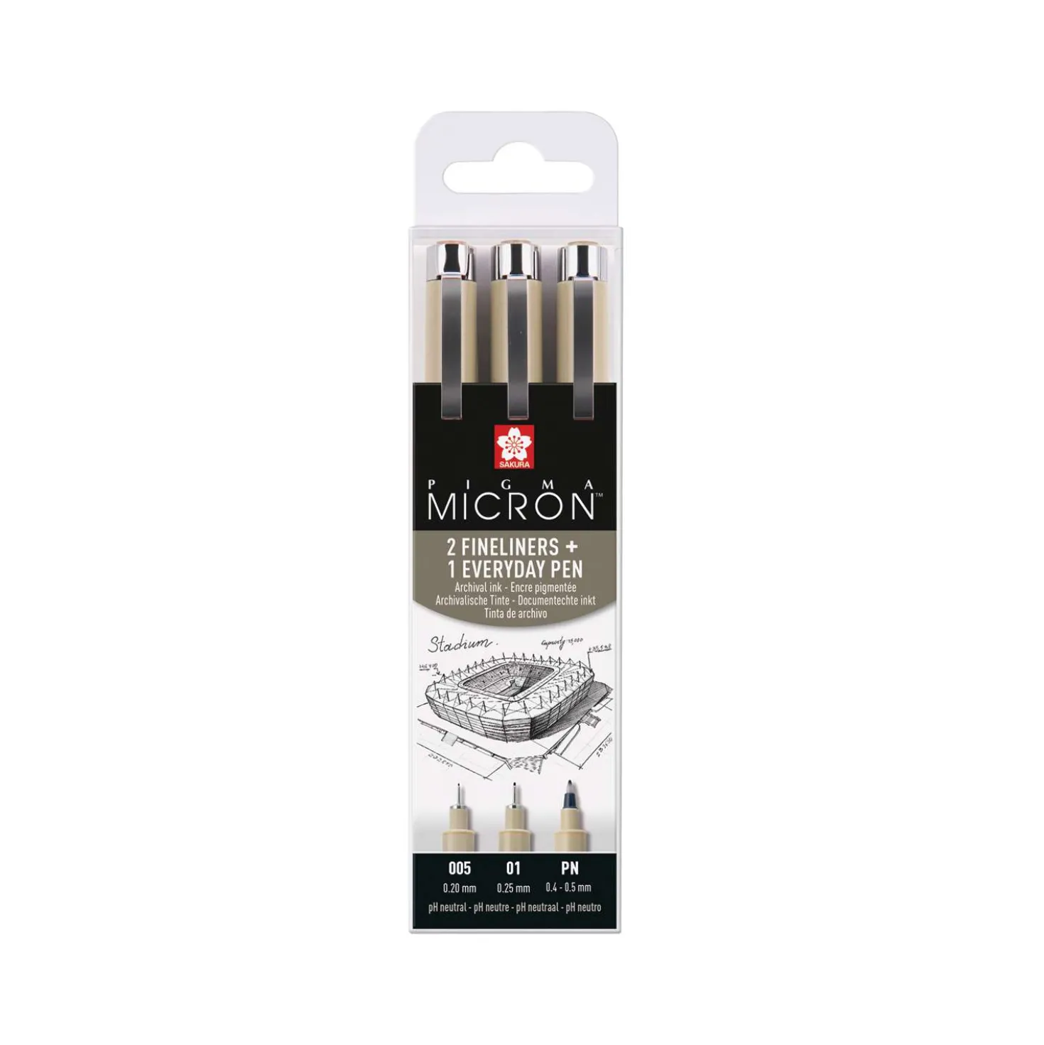 SAKURA® PIGMA® MICRON™ 2 Fineliner + 1 Everyday Pen-Set