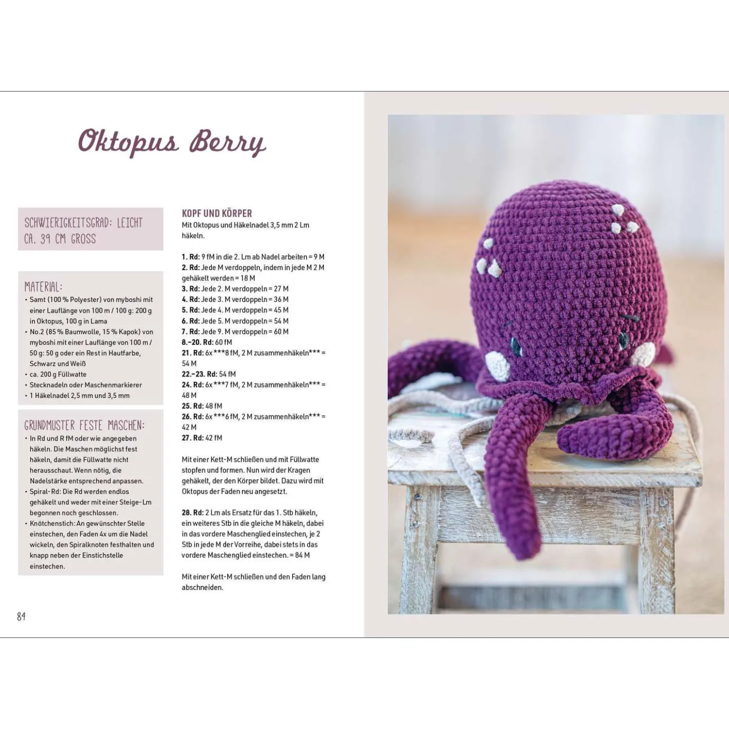 Samtige Kuschelfreunde häkeln: Flauschige Plüschtiere aus Chenille-Garn. Exclusiv in Zusammenarbeit mit myboshi