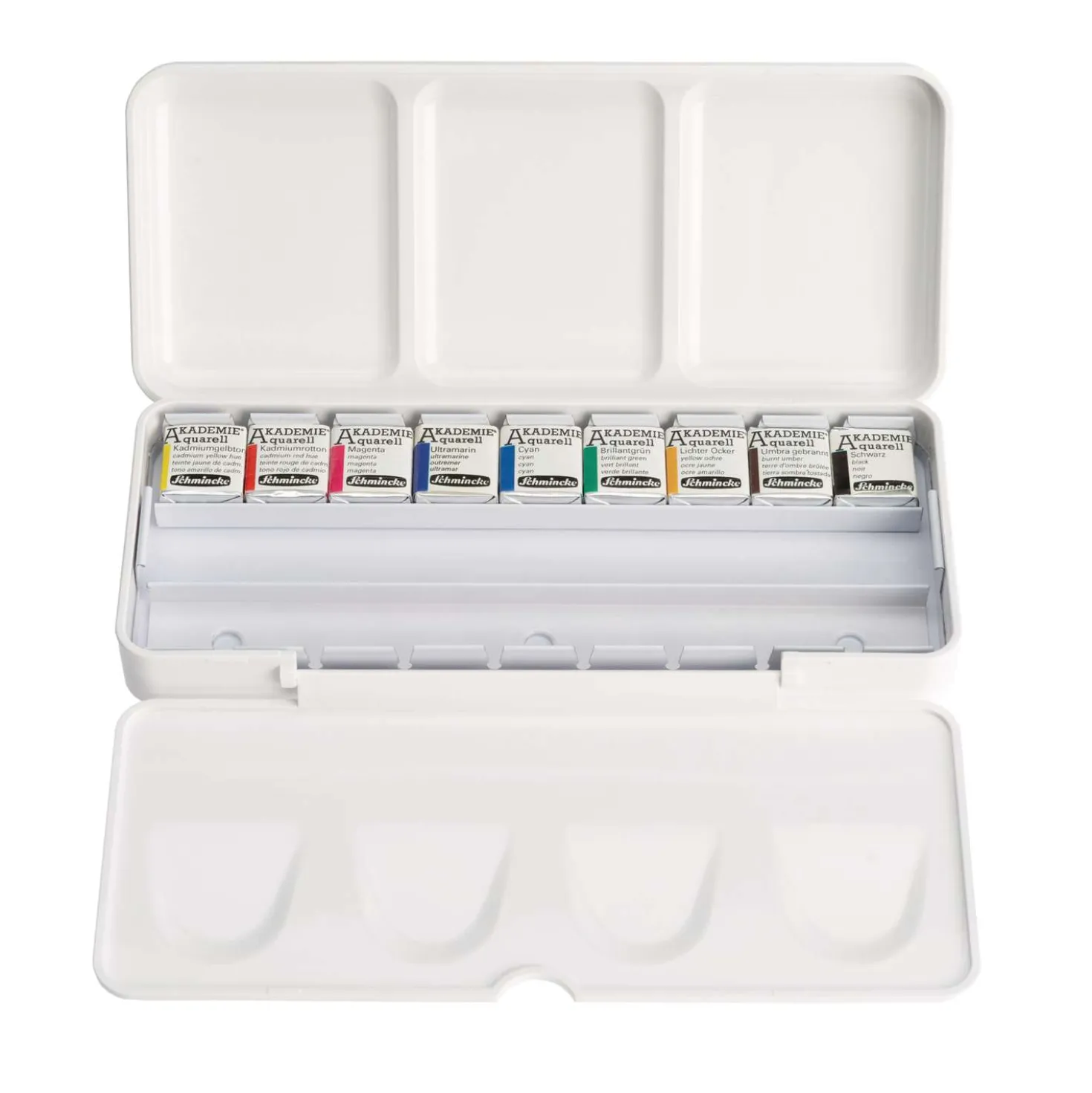 Schmincke AKADEMIE® Aquarell Kunststoffkasten, 9er-Set