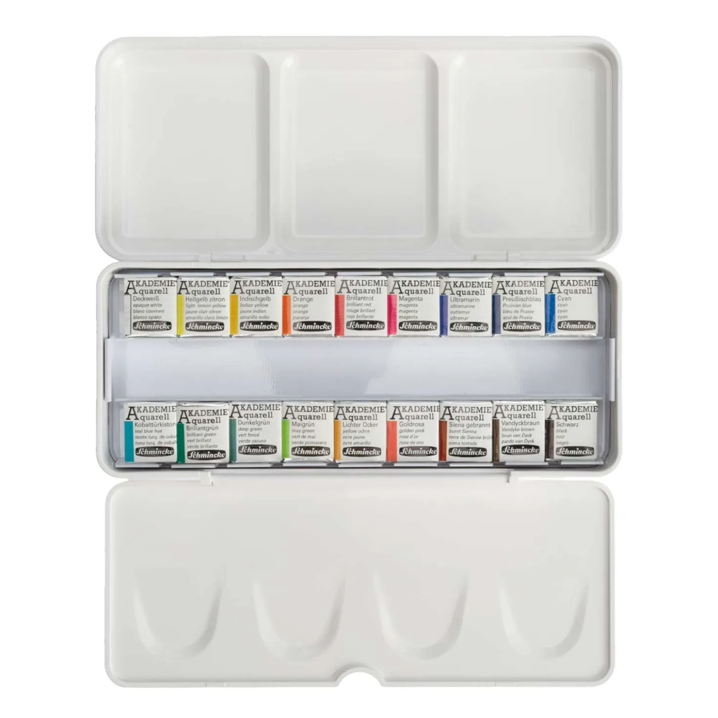 Schmincke AKADEMIE® Aquarell Kunststoffkasten, 9er-Set