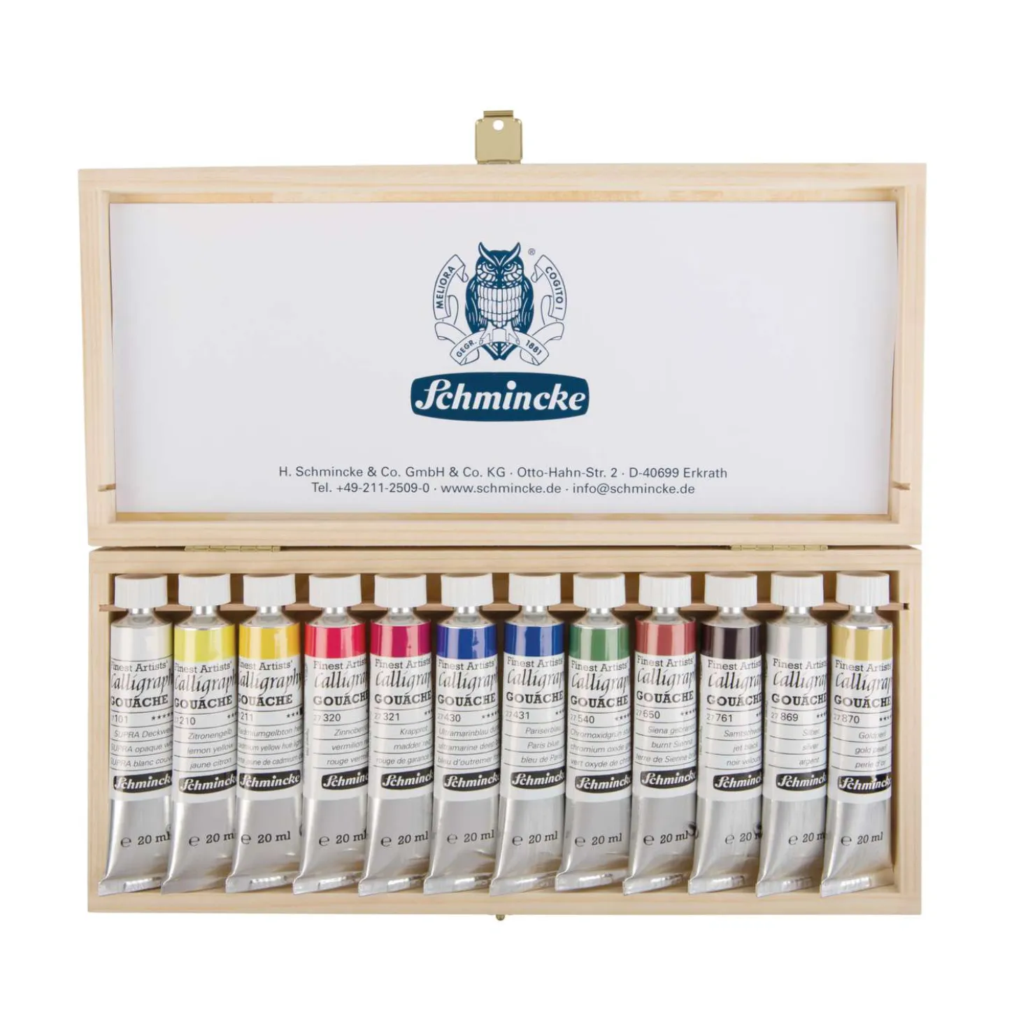 SCHMINCKE Calligraphy Gouache-Set im Holzkasten