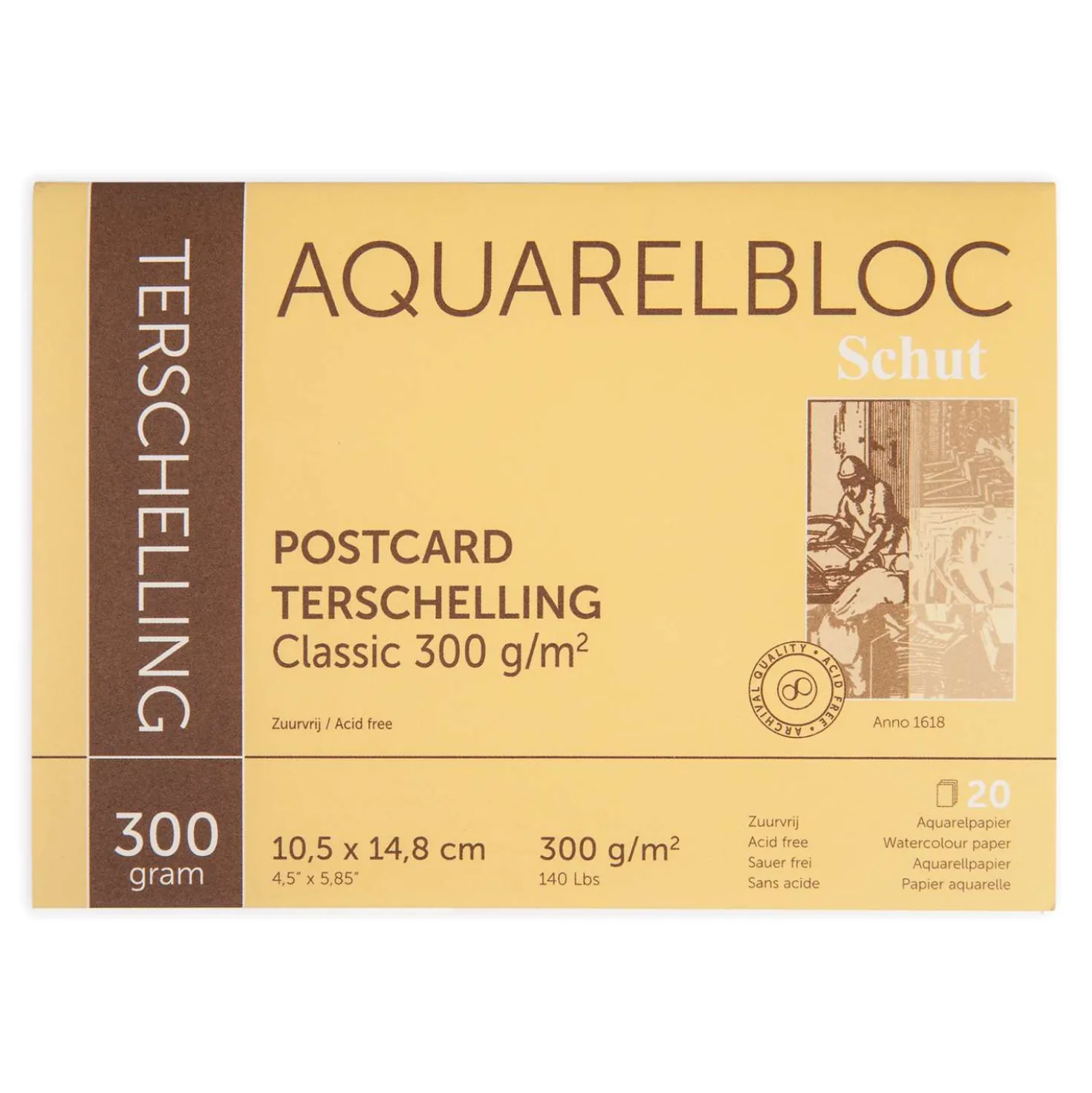 Schut Terschelling Classic Aquarellpapier, Postkartenblock