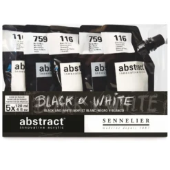 SENNELIER abstract® "Black & White"-Set, 5 x 120 ml