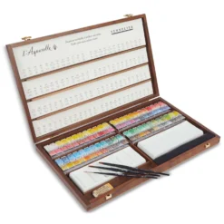 SENNELIER Holzkasten Extra-feine Aquarellfarben, 96 halbe Näpfchen