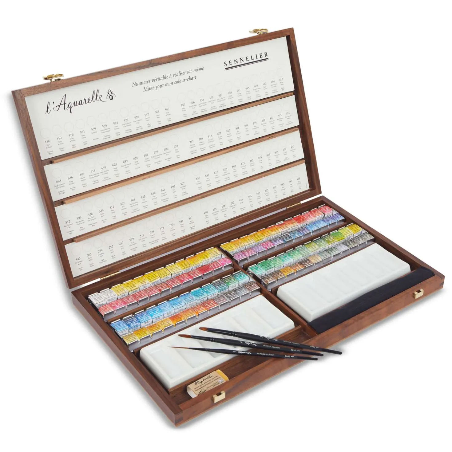 SENNELIER Holzkasten Extra-feine Aquarellfarben, 96 halbe Näpfchen