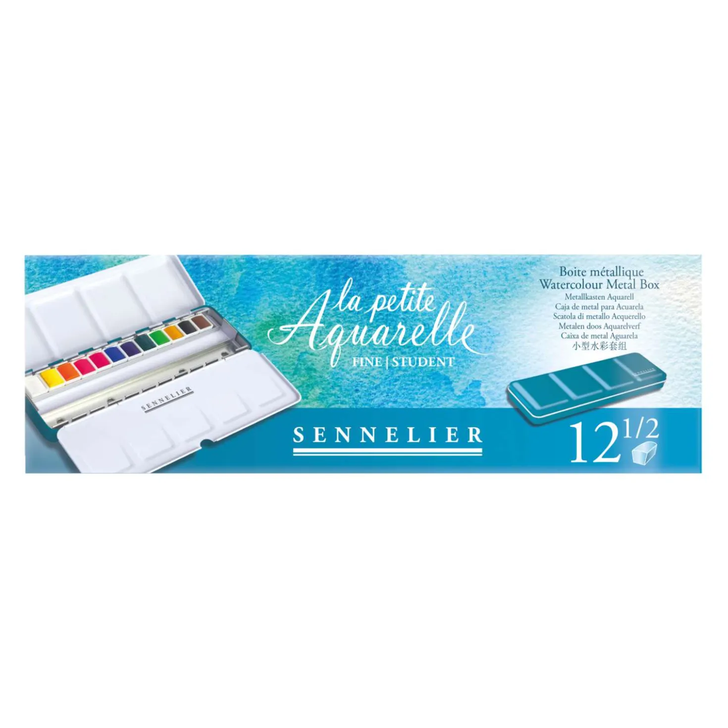 SENNELIER La Petite Aquarelle Set in der Metallbox, 12 halbe Näpfe