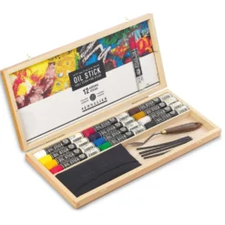 SENNELIER OIL STICKS 12er Set im Holzkasten