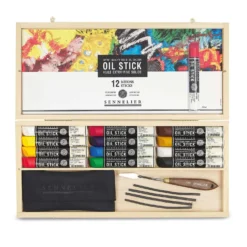 SENNELIER OIL STICKS 12er Set im Holzkasten