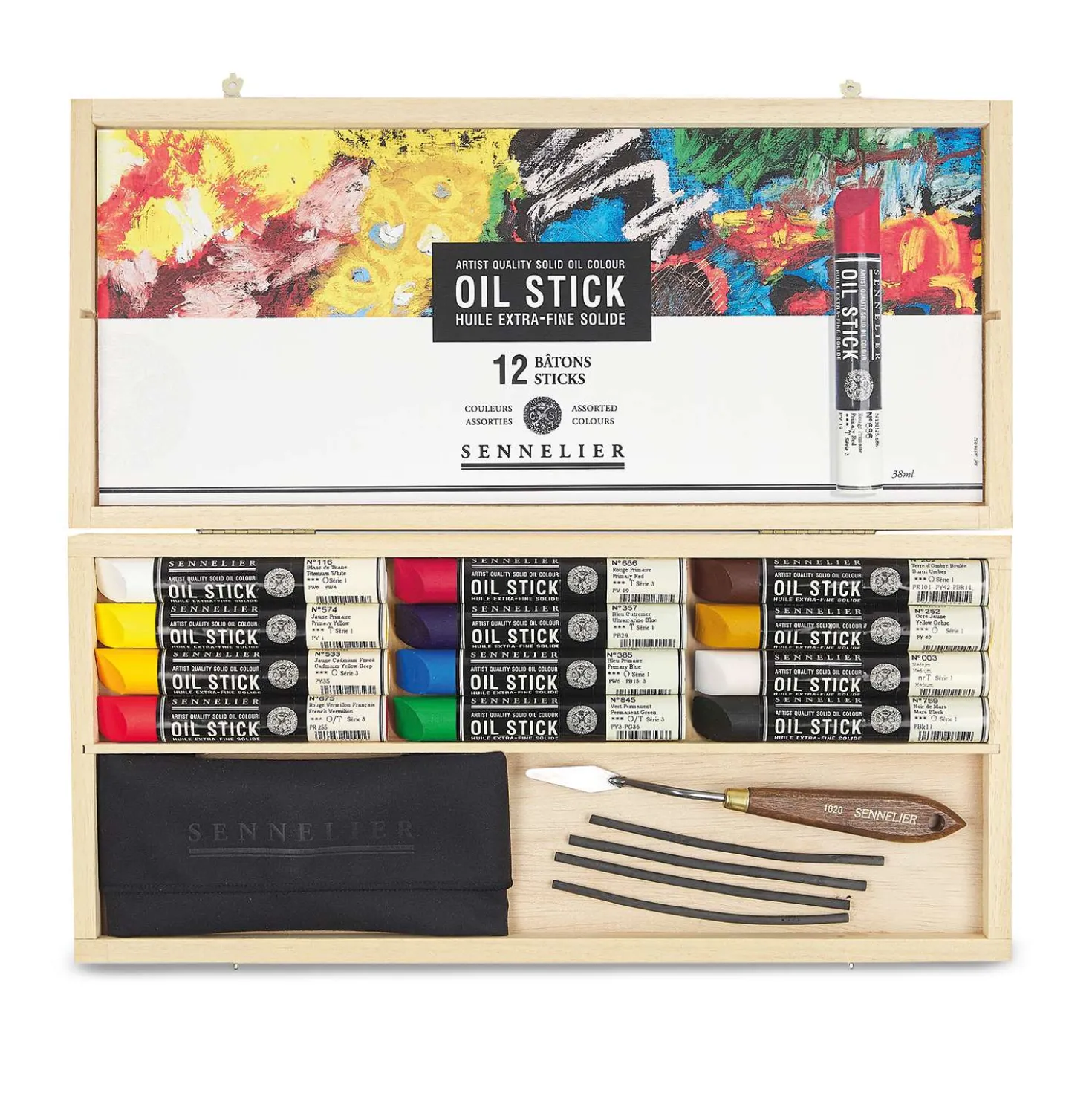 SENNELIER OIL STICKS 12er Set im Holzkasten