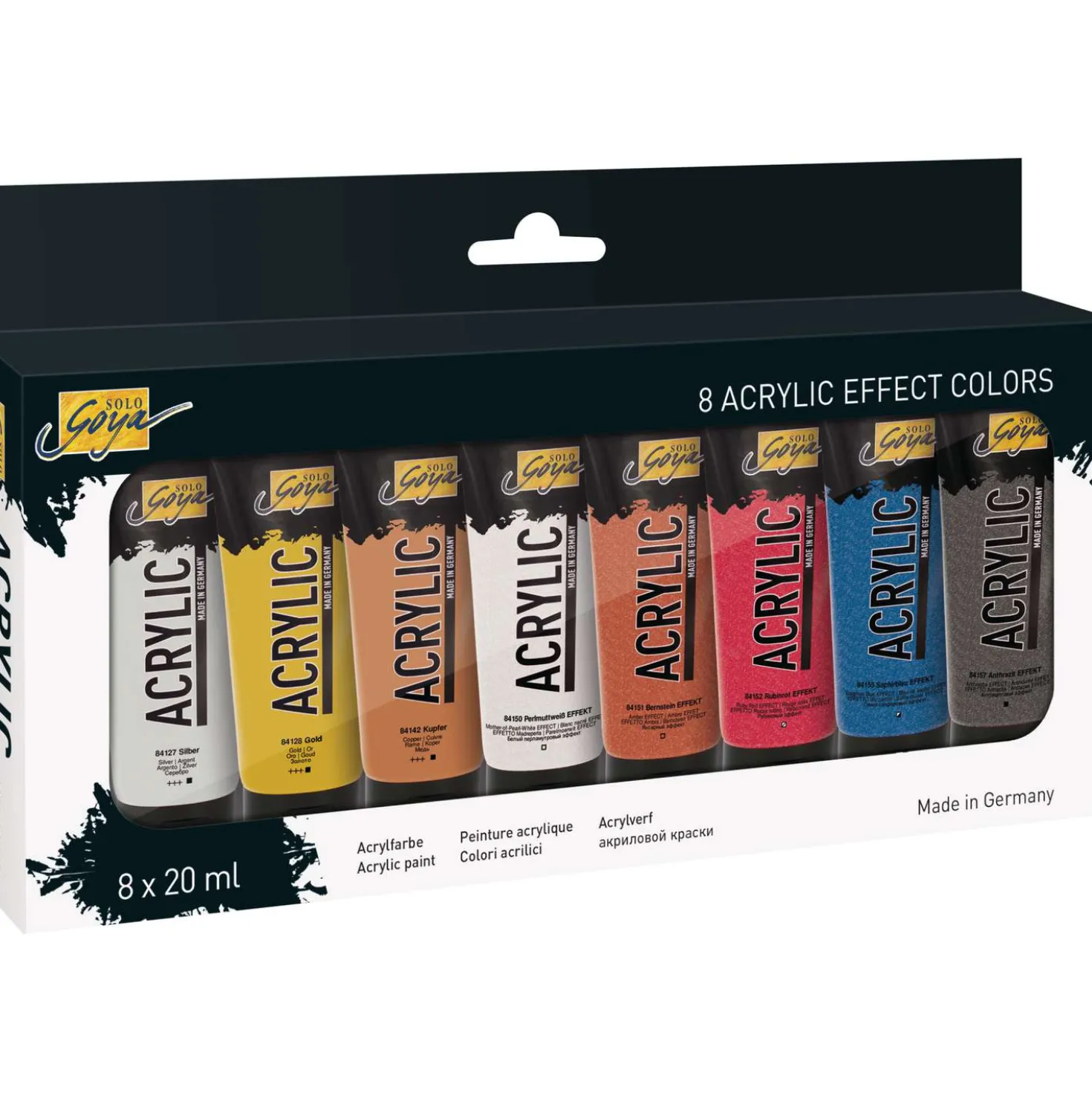 SOLO GOYA Acrylic Acrylfarbe Effect Colors 8er-Set
