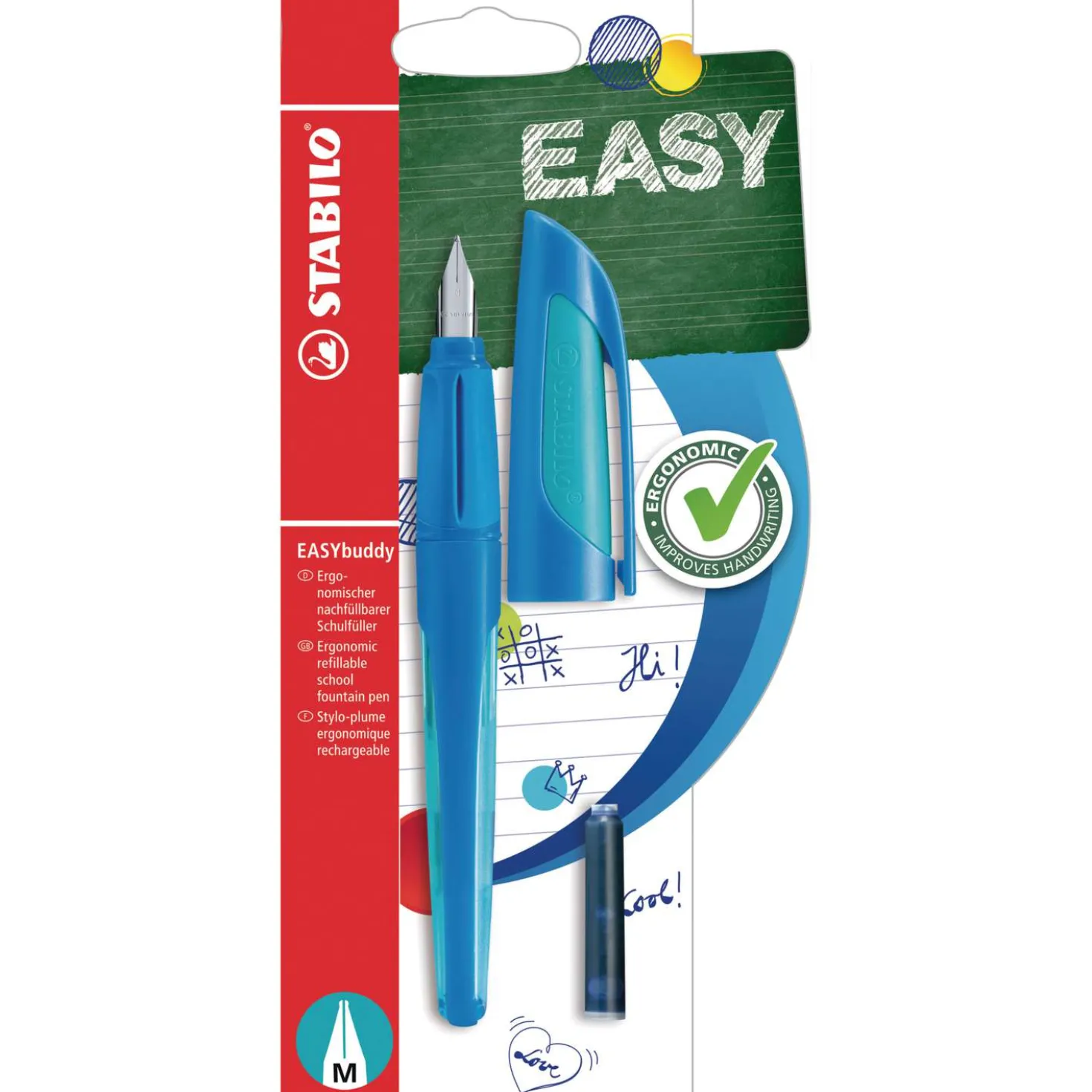 STABILO® EASYbuddy Ergonomischer Schulfüller inkl. Patrone