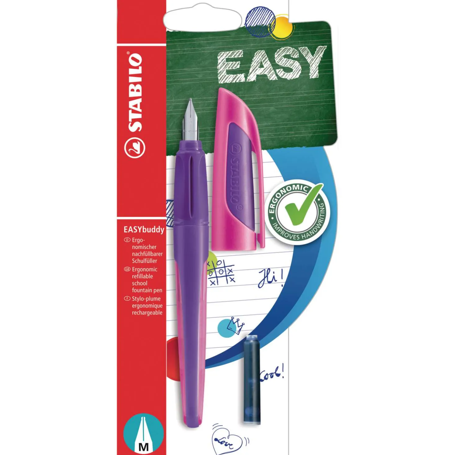 STABILO® EASYbuddy Ergonomischer Schulfüller inkl. Patrone